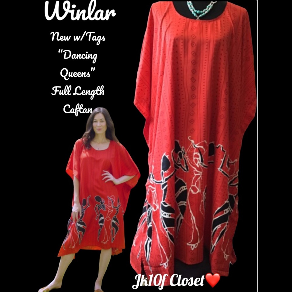 LOWEST🌺 NWT WINLAR DANCING QUEENS DRESS LENGTH COVERUP CAFTAN
